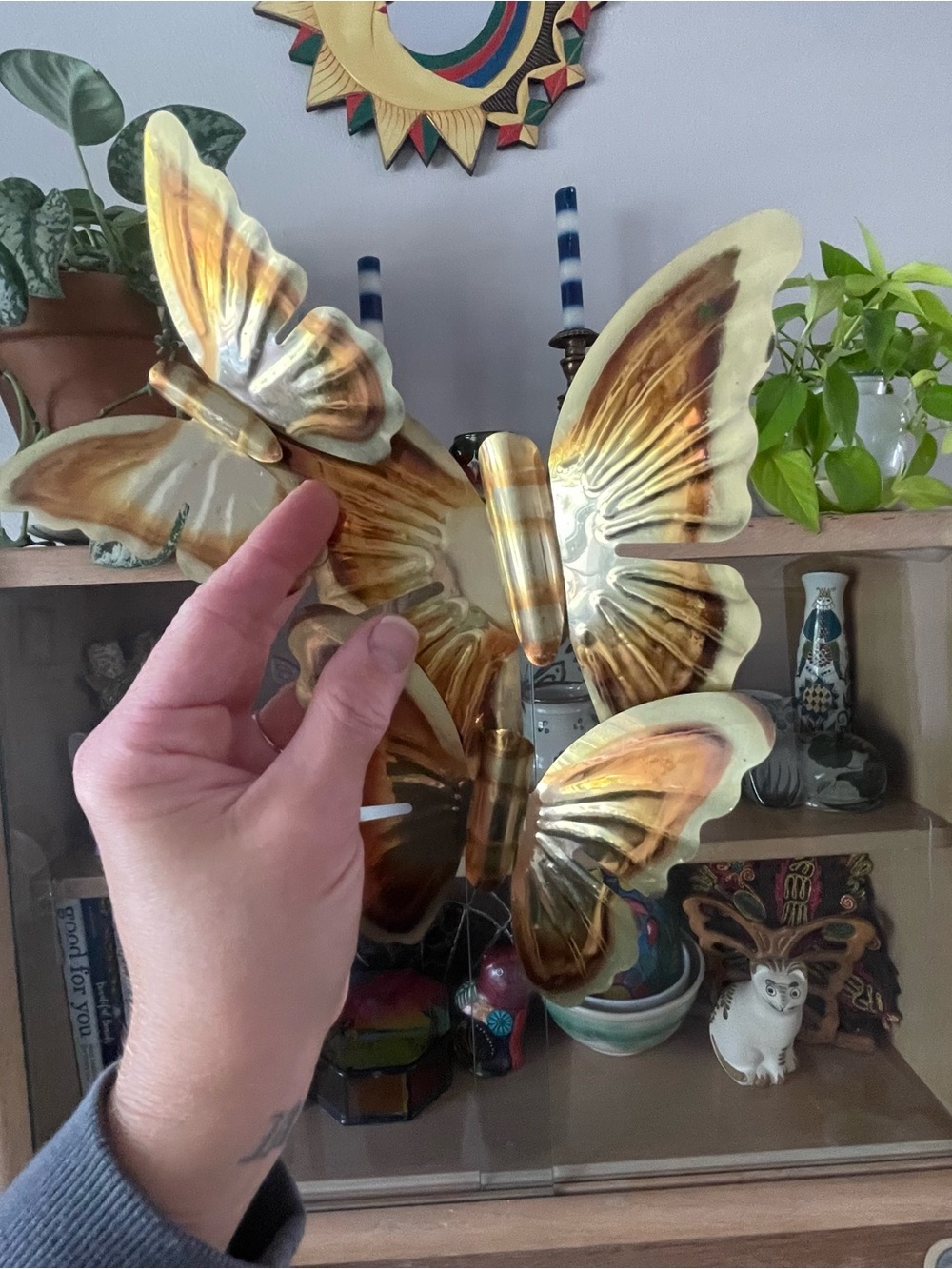 MCM Metal Golden Butterfly Wall Accent
